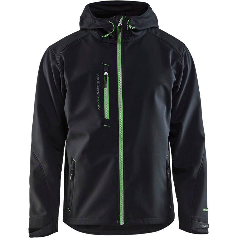 Chaqueta de trabajo softshell con capucha 4949 - Negro/Verde XL
