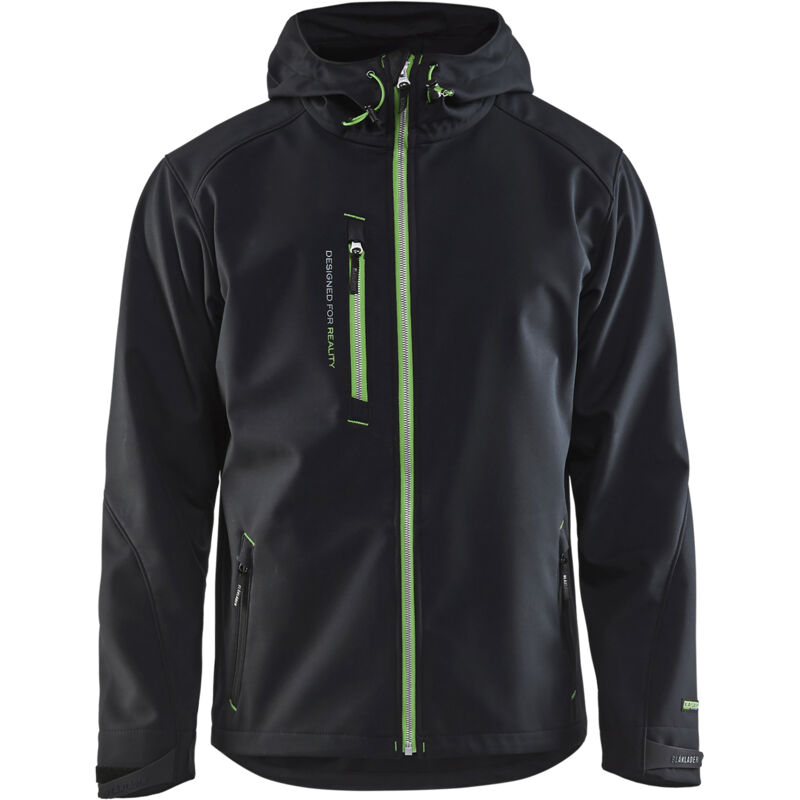 Chaqueta de trabajo softshell con capucha 4949 - Negro/Verde XXL