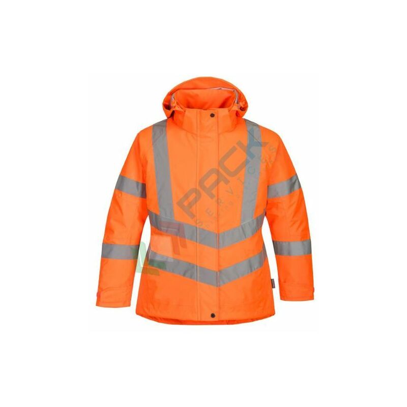 Image of Giacca alta visibilità antipioggia e invernale da donna - Arancione