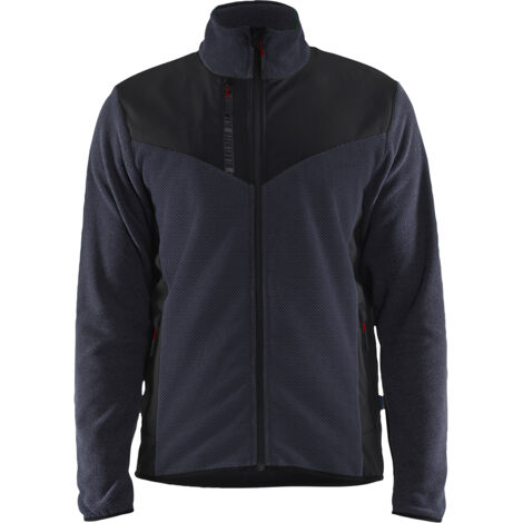 Giacca lavorata a maglia con softshell 5942 - Blu scuro/Nero 4XL
