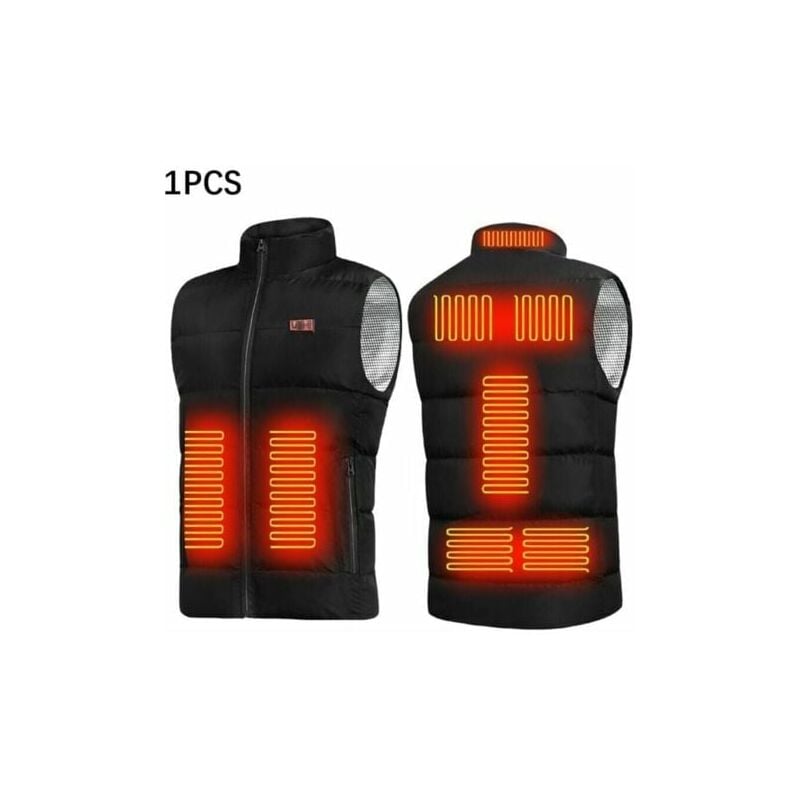 Image of Giacca riscaldata elettricamente, riscaldamento a 9 zone, 3 livelli di temperatura, ricarica usb, gilet riscaldato per uomo e donna, adatto per moto,