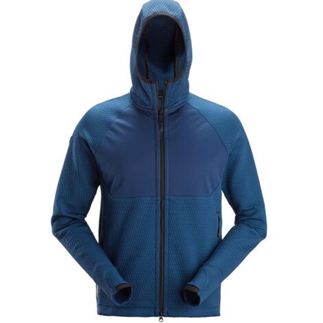 GIACCA SECONDO STRATO CON CAPPUCCIO E ZIP FLEXIWORK TG.S BLU INTENSO