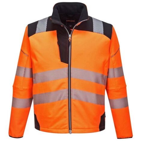 Giacca Softshell ad alta visibilità PW3 Arancione/Nero M