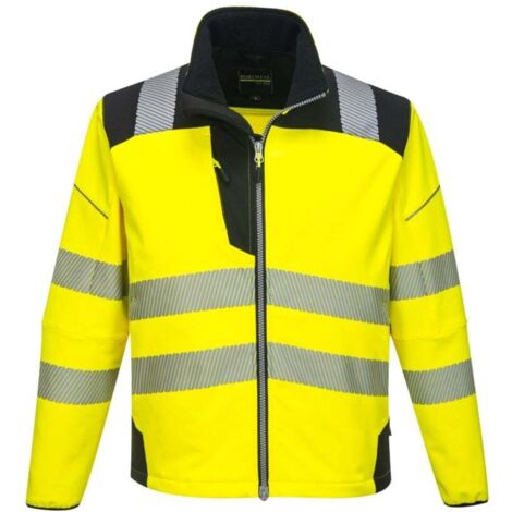 Giacca Softshell ad alta visibilità PW3 Giallo/Nero M