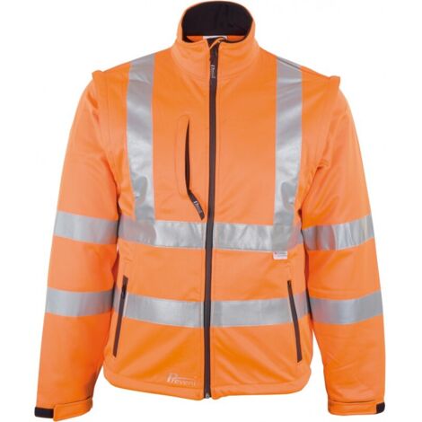 Giacca softshell ad alta visibilità, taglia L, arancione