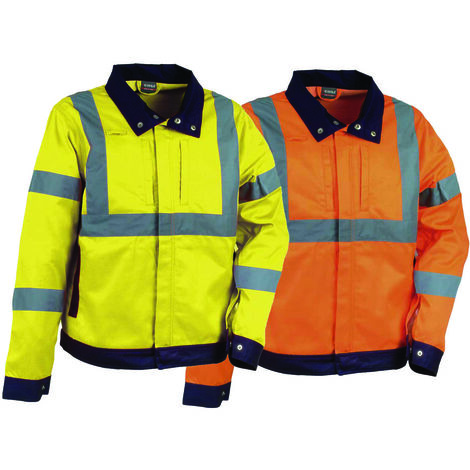 Giacca tempel ad alta visibilita' - Colore: Arancione Fluo/Navy - Taglia: XL