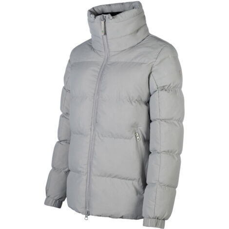 Giacca trapuntata invernale donna modello Livigno taglio corto con cerniera e collo alto foderato in caldo pile: XL, grigio