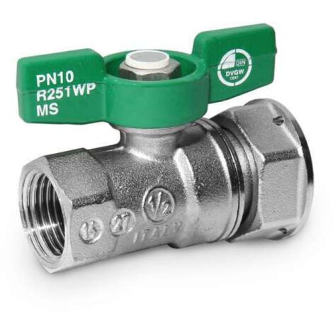 Giacomini Kugelhahn für Wasserzähler Qn 1,5 DVGW Flügelgriff 3/4'' ÜW x 1/2'' IG R251WX073