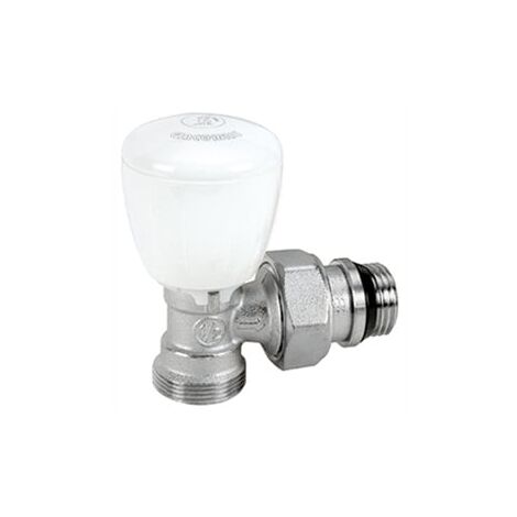 Giacomini – Robinet équerre thermostatisable 15x21 – Laiton nickelé – Pression max 16 bar – Plage température 5 à 110°C – Compatible avec cuivre et plastique - r431x033
