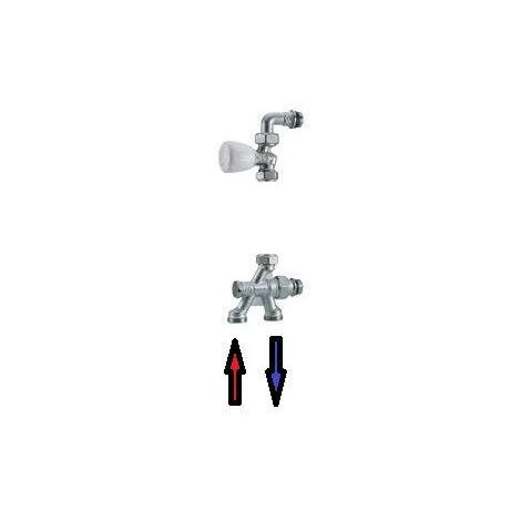 Giacomini – Robinet radiateur monotube à canne – Calibre 18 mm – Entraxe 5 cm – Modèle inversé pour chauffage central