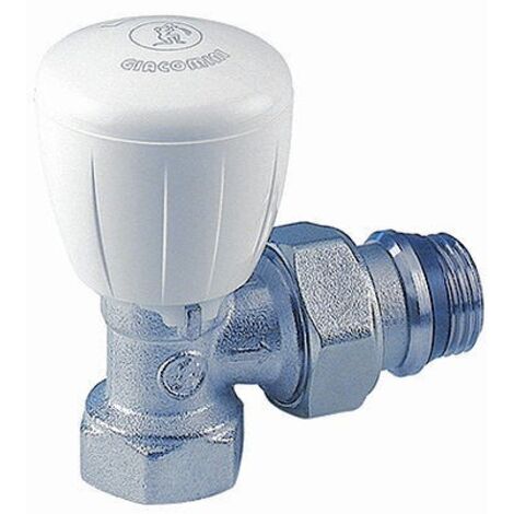 Giacomini – Robinet thermostatique équerre R421X132 – Type micrométrique – 3/8'' x 3/8'' – Corps laiton – Température 5 à 110 °C – Pression 16 bar