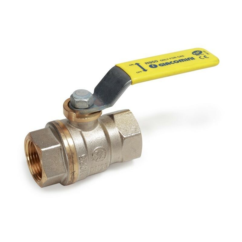 

Válvula de bola de latón niquelado, con conexiones FF R950 | 1/2' - Amarillo - Amarillo - Giacomini