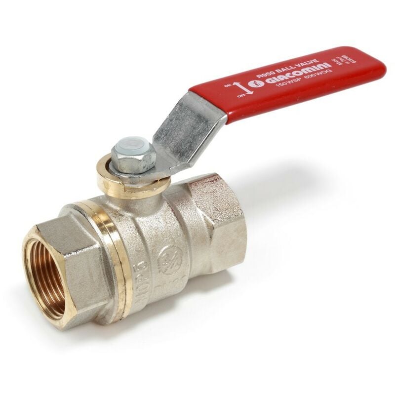 

Válvula de bola de latón niquelado, con conexiones FF GIACOMINI-R950 | 1 1/2" - Rojo - Rosso