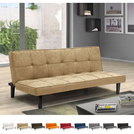 MODUS SOFÀ Giada 2-Sitzer Stoff Design Sofa Bett für Haus und Büro Farbe: Orange