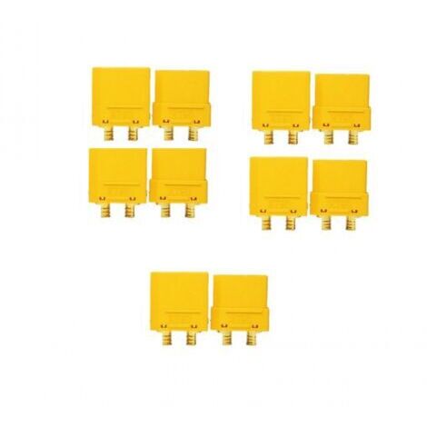 Giallo, 5 coppie di connettori per batteria XT90, connettore XT90 maschio e femmina, con guaina termorestringente, per batterie Lipo RC