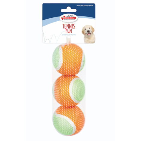 Giallo e Lilla - Confezione 3 palline da tennis diametro 6,5 cm per cani