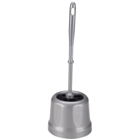 GIANA Kunststoff-Toilettenbürste mit Behälter, Set 39 cm, silber
