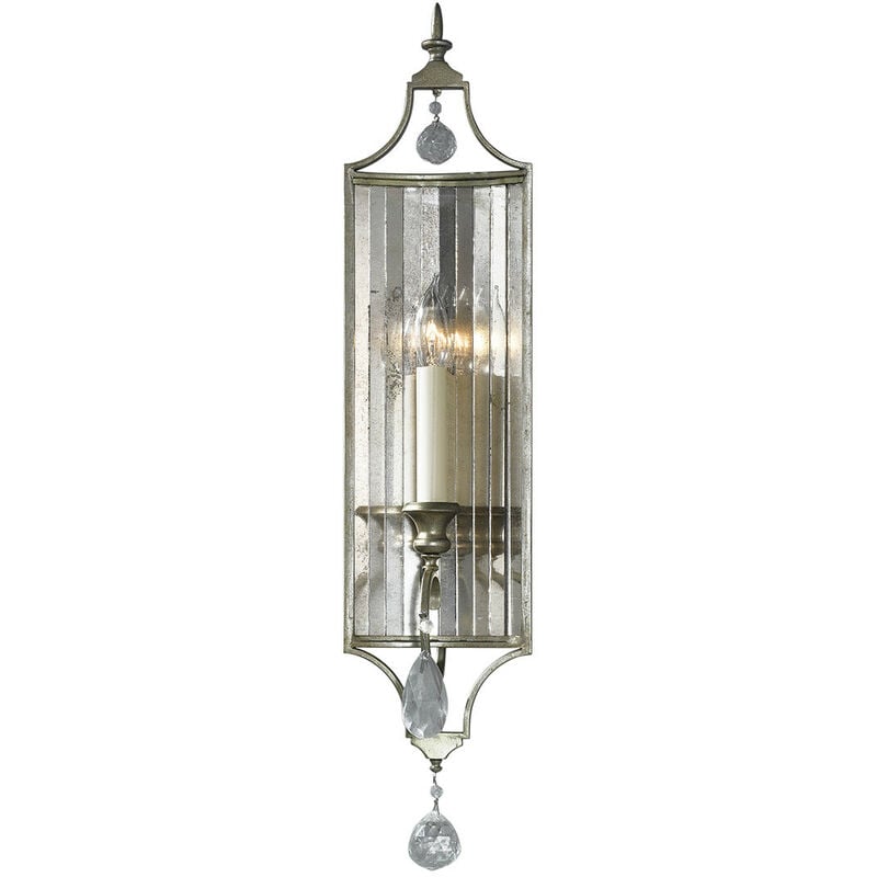 Gianna - 1 Light Indoor Candle Wall Light Silver, E14 - Elstead