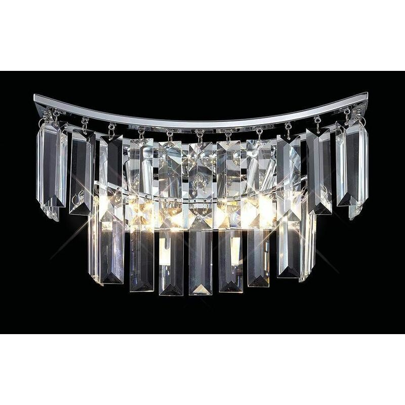 09diyas - Gianni wall light 2 bulbs polished chrome / crystal
