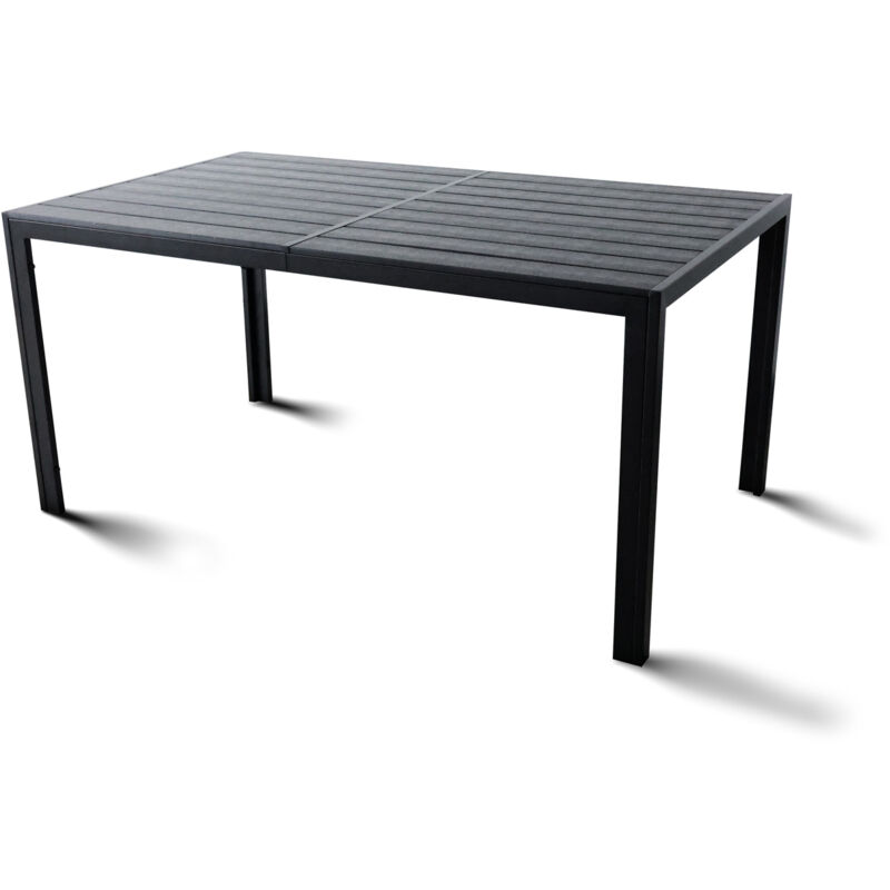 Frankystar - Giano - Table de jardin avec structure en aluminium et plan à effets à lattes horizontales 150x90cm