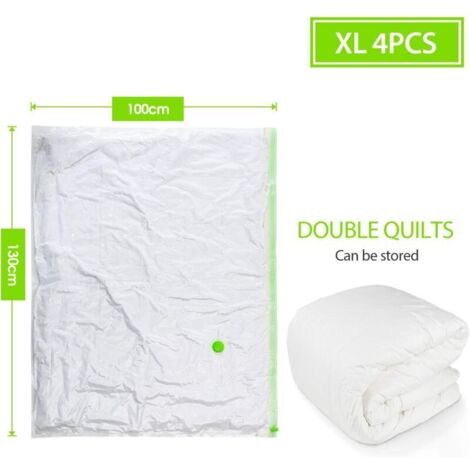 Giant 4-Pack Vacuum Extra-Large Storage Bags [130x100cm] for Clothes, Quilts/Bedding (4 Pieces (XL))