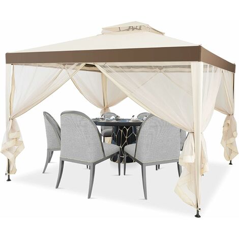 Outsunny Tenda da Campeggio Pop Up 4-5 Posti, 2 Porte e 4 Finestre Telo  Impermeabile, 263.5x220x123cm Verde Scuro Posti Impermeabile