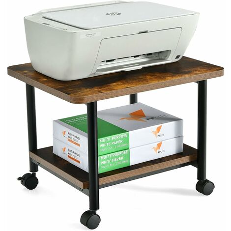 Plasaig Supporto per stampante supporto da scrivania o da scrivania mobile portaoggetti per stampante e libri scaffale per stampante 5 cassetti, colore: bianco 