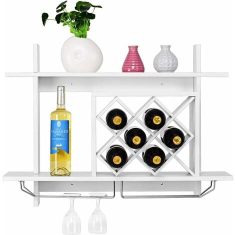 Estante colgante para copas de vino, soporte de techo para botellas de  vino, soporte doble para copas de vino, estante de vino invertido, estante  de