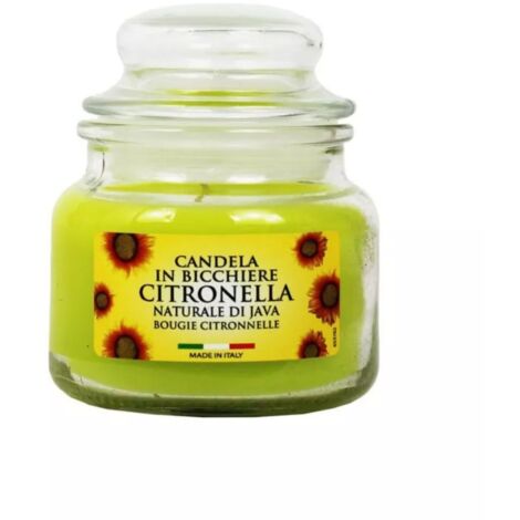 giara piccola in vetro "capri" con candela alla citronella