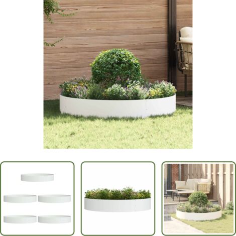 Giardino -  Anello per vaso 5 pcs Bianco 120 x 120 x 20 cm