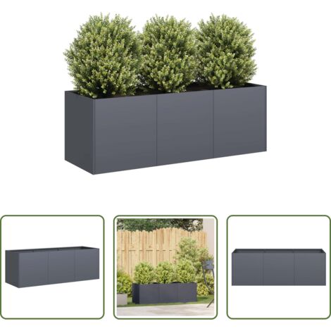 Giardino - Fioriera Antracite 120x40x40 cm Acciaio laminato a freddo