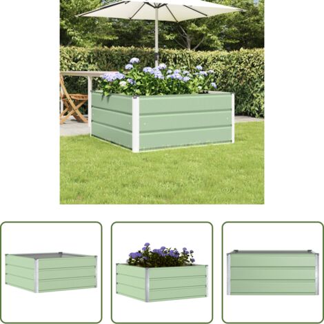 Giardino -  Fioriera Verde Pastello 100 x 100 x 45 cm Acciaio