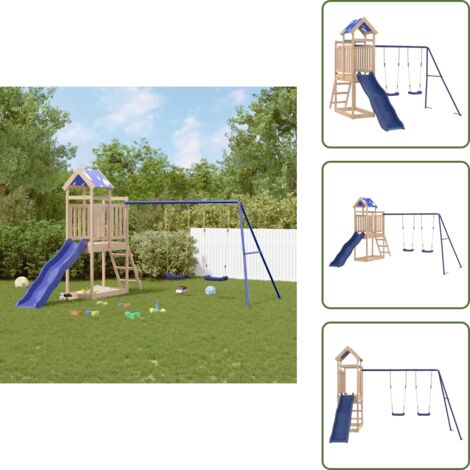 Giardino per bambini - vidaXL Set da Gioco da Esterno in Legno Massello di Pino - Attrezzature da gioco per bambini