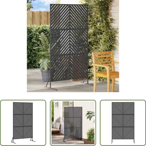 Giardino privacy -  Schermo per Privacy Nero 100 x 50 x 180 cm Acciaio