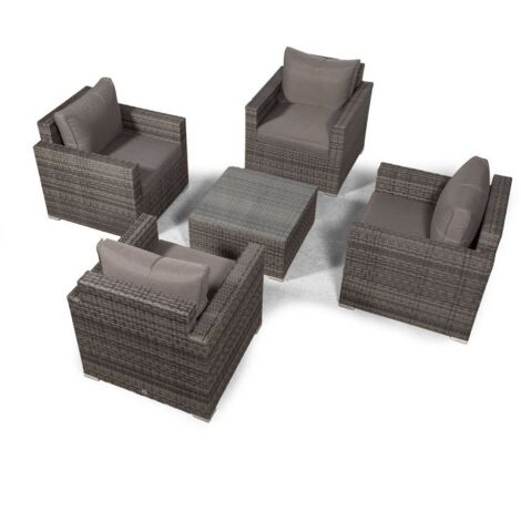 Giardino Sydney 4 Seater Rattan Conversation Sofa Set - Grey