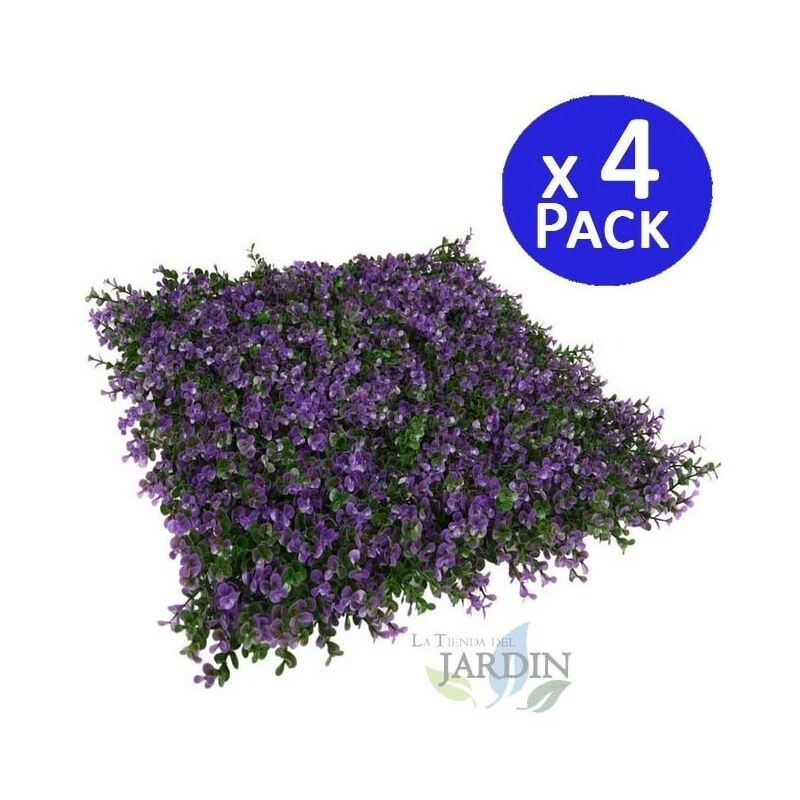 Set di 4 Giardino Verticale Lavanda 50 x 50 cm. Creano Ambienti di Grande Originalità e Freschezza