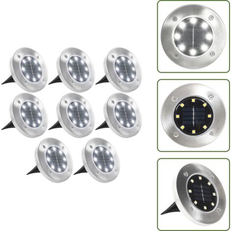Giardino - vidaXL Lampade Solari da Terra 8 pz Luci a LED Bianche - Balcone