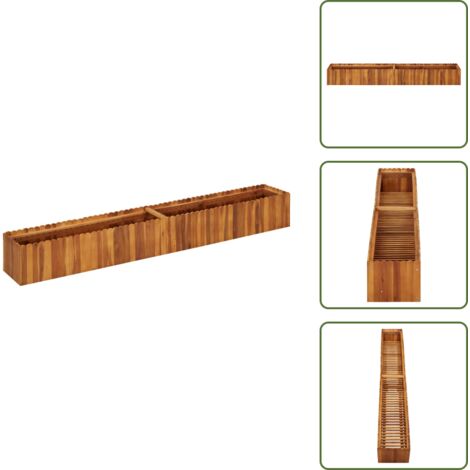 Giardino - vidaXL Letto Rialzato da Giardino 200x30x25 cm in Massello di Acacia - Fioriere