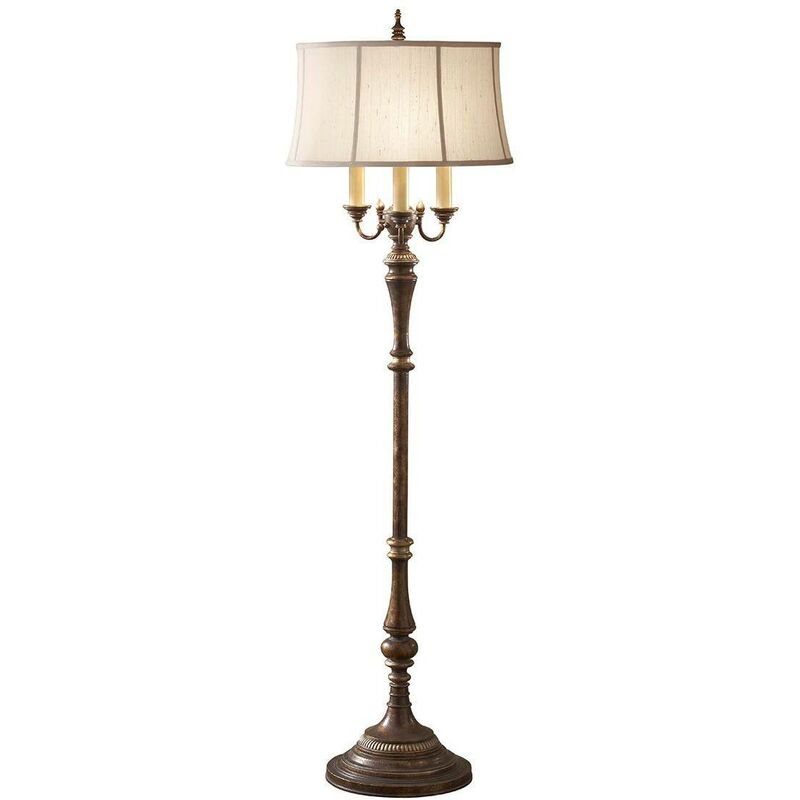 Elstead Lighting - Elstead Gibson - 4 Light Floor Lamp Antique Brown, E27