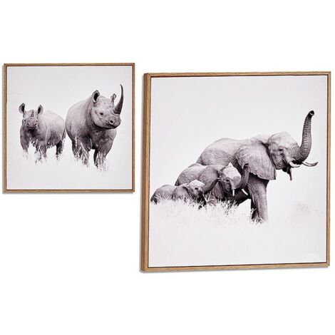 Gift Decor Bild mit Rahmen Spanplatte Tiere (31 x 2 x 31 cm)
