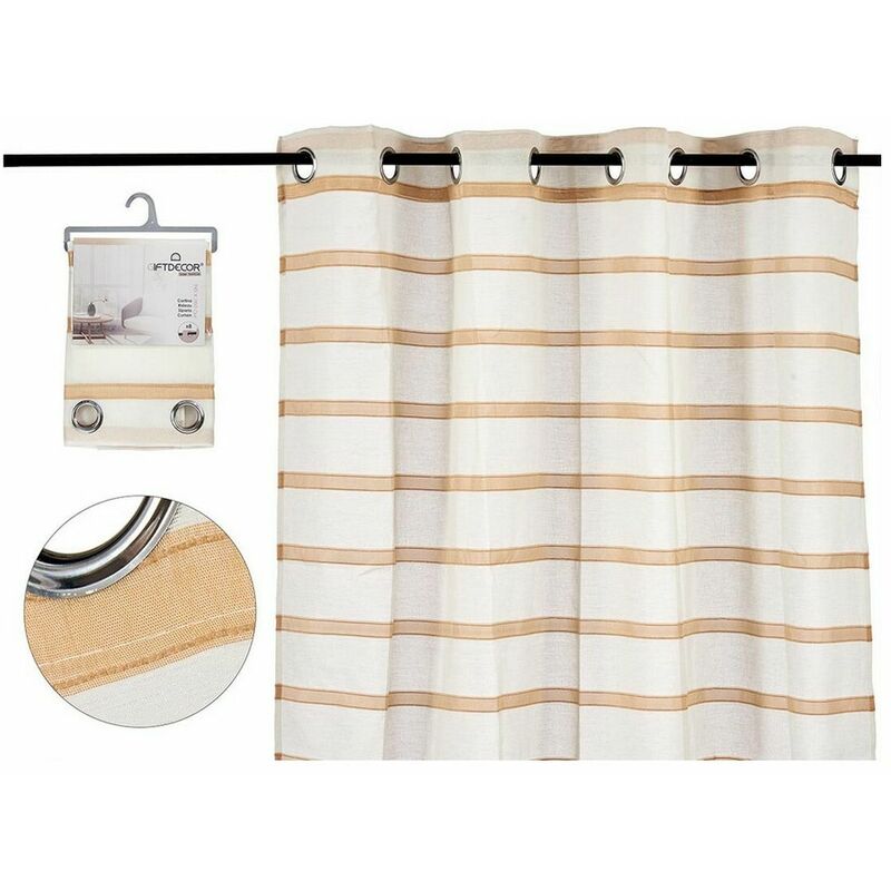 

Gift Decor Cortina Visillo Rayas Marrón Poliéster (140 x 260 cm)