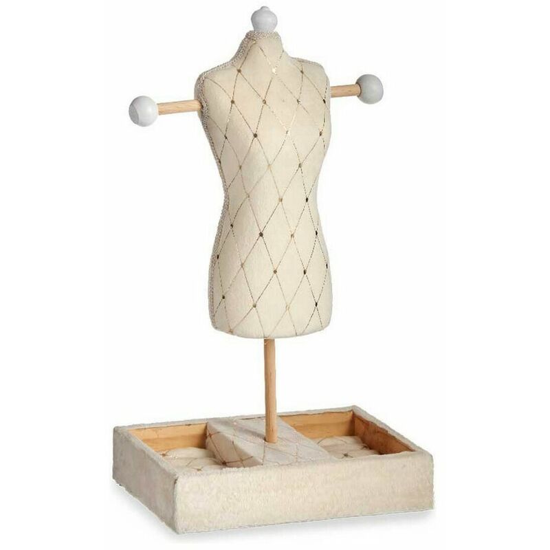 

Gift Decor Joyero de Pie Beige Terciopelo Madera (12 x 40 x 24 cm)