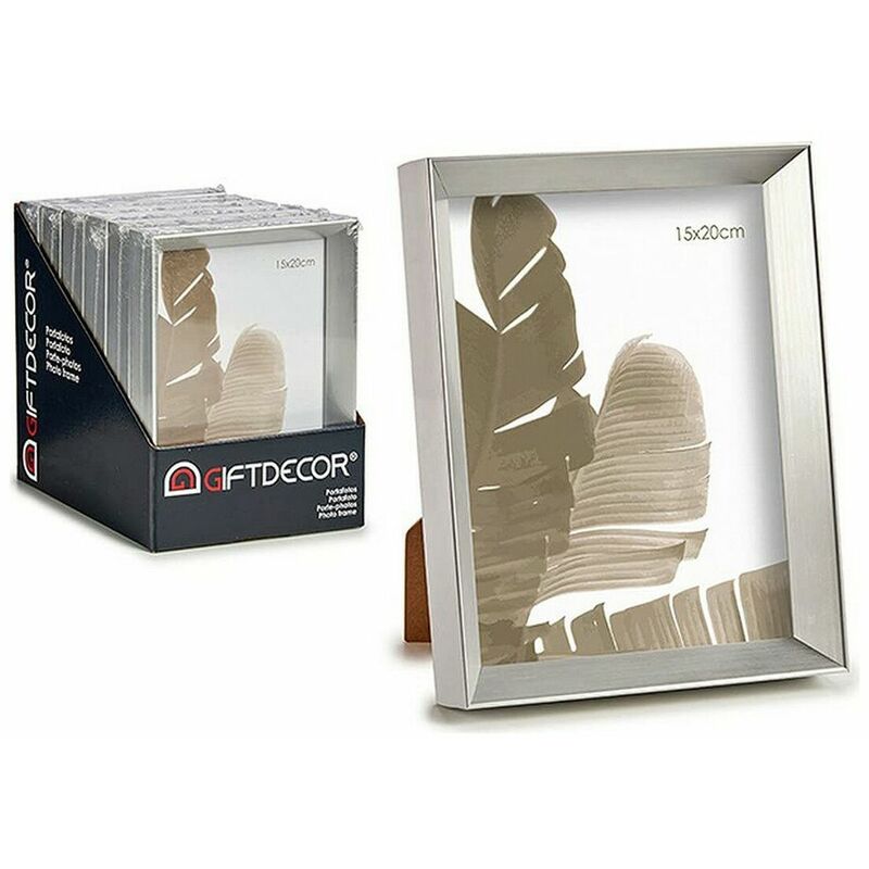 

Gift Decor Marco de Fotos Plástico Vidrio Plateado (17,3 x 3,3 x 22,3 cm) (15 x 20 cm)