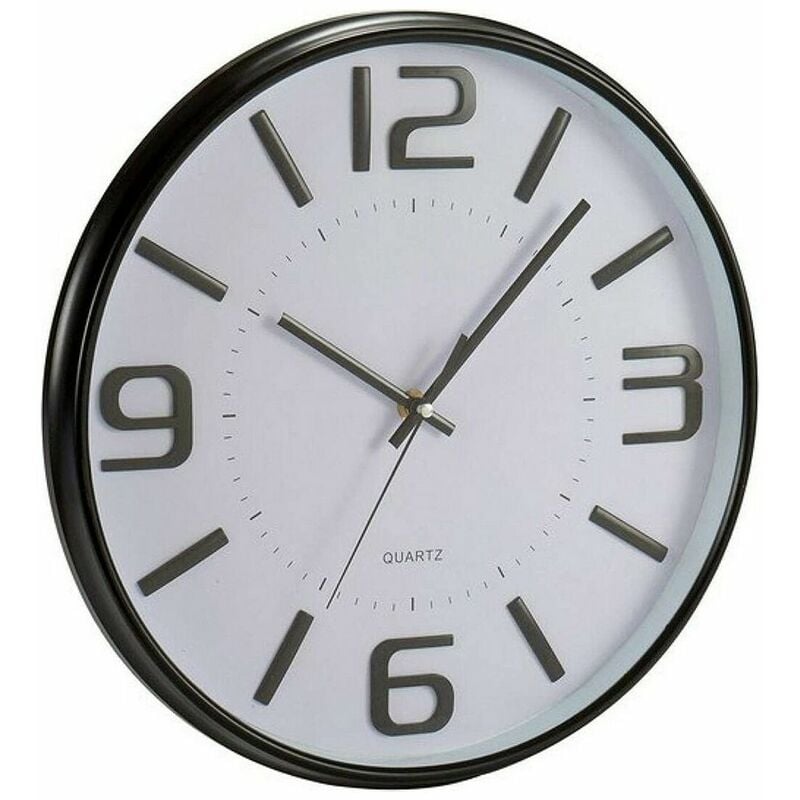 

Gift Decor Reloj de Pared Blanco Blanco y negro Cristal Plástico (33 x 4 x 33 cm)