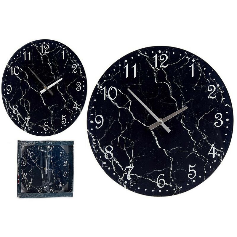 

Reloj de Pared Negro Cristal (30 x 4 x 30 cm) - Gift Decor