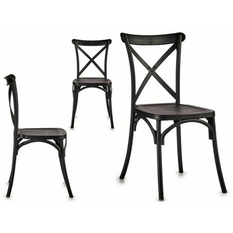 

Gift Decor Silla de Comedor Madera Plástico Negra (51 x 89,5 x 46 cm)