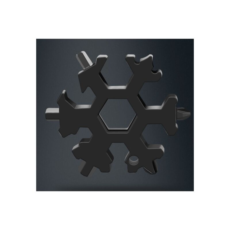 Mimiy - Gifts for Men and Women - 18 in 1 Snowflake Multitool, Stainless Steel Portable Gadgets for Men(Black)