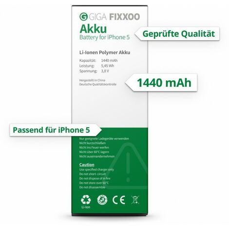 Giga Fixxoo GIGA Fixxoo Akku - iPhone 5  ohne Werkzeugset (15040)