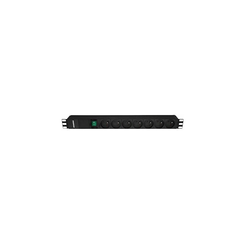 Bandeau 19 pouces - 7 prises ute - avec interrupteur bipolaire lumineux - gigamédia b7piab