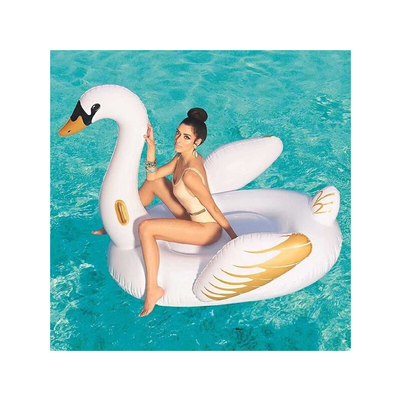 Cisne Gigante De Moda De 169 X 169 Cm Blanco Y Dorado Montable En Isla De Lujo